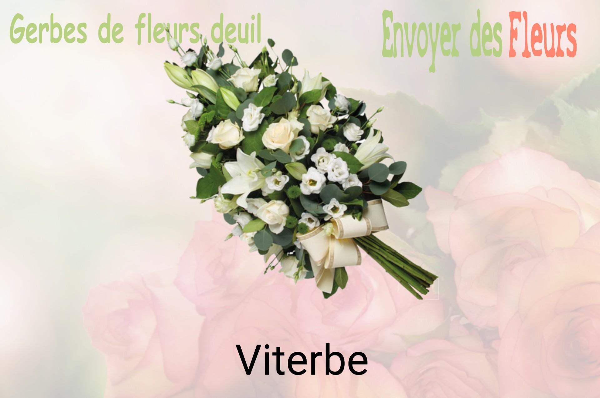 Gerbe de fleurs de deuil livrée à Viterbe